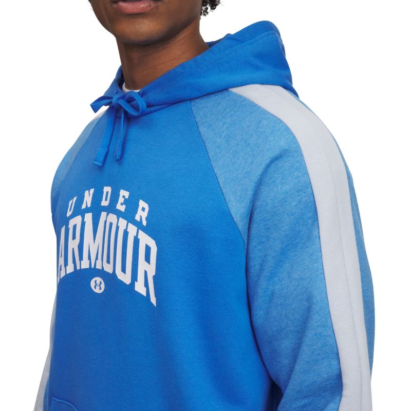 Men's Under Armour Rival Fleece Colorblock Hoodie Blue 6003958 402 Clothing Your Sports Performance