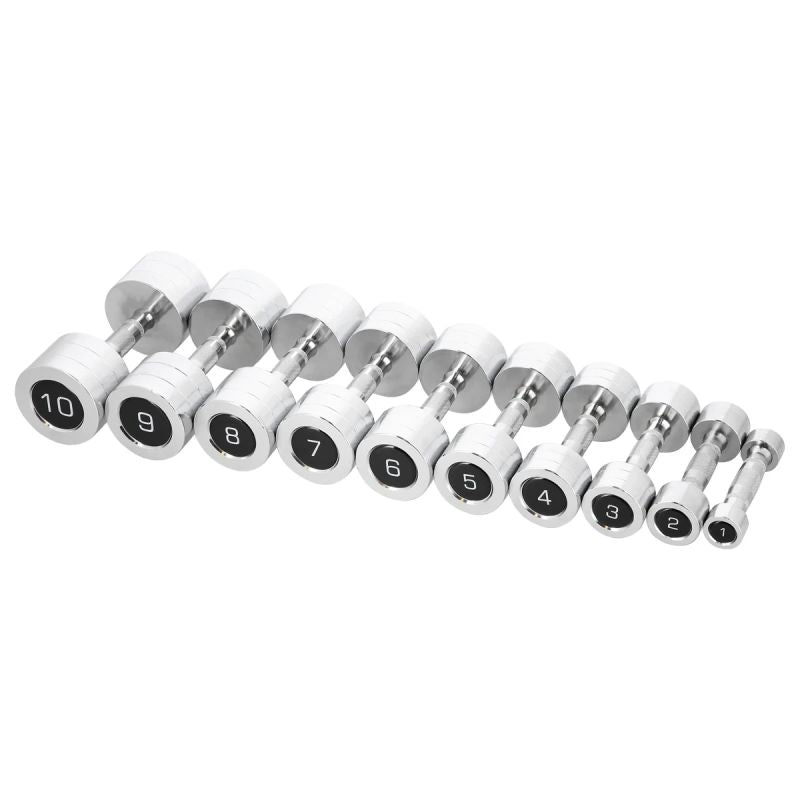 Set of HMS chrome dumbbells