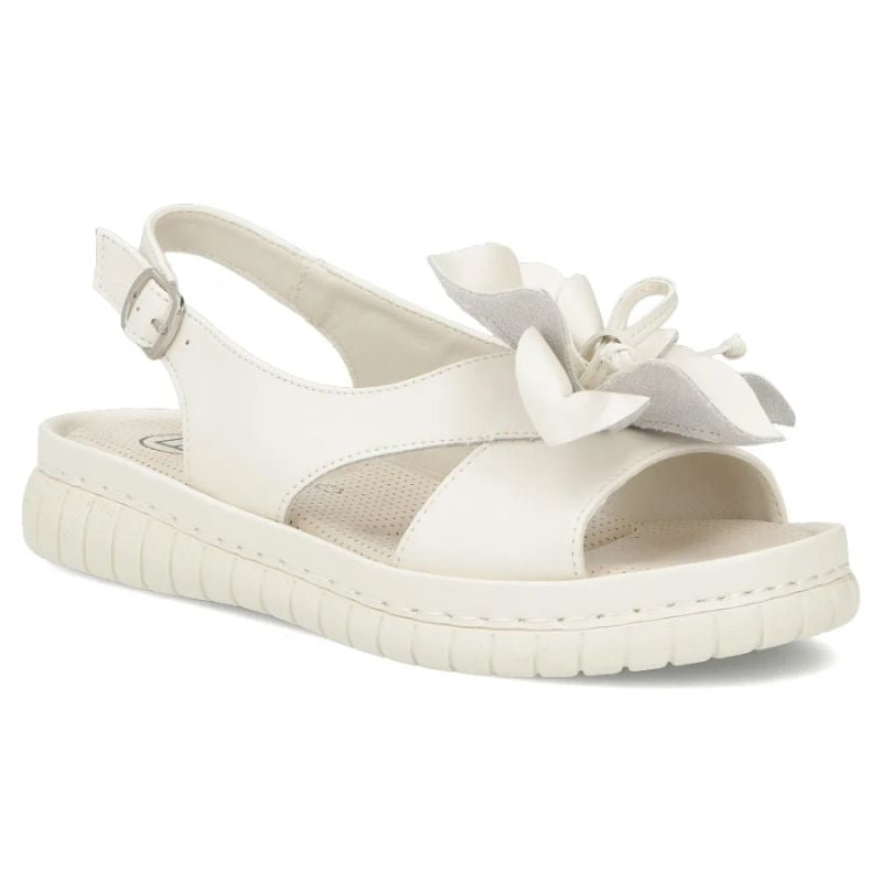 Women's beige leather wedge sandals Filippo DS6965