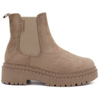 Women's suede ankle boots on a beige platform Big Star UU274858