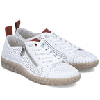 Women's leather openwork shoes white Rieker N2405-80 Rieker
