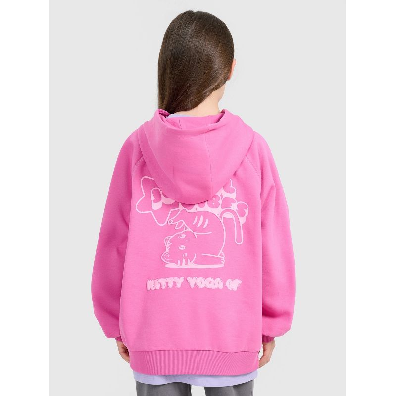 Girls' sweatshirt with hood, open, 4F 4FJRAW25TSWSF2439-54S 4f