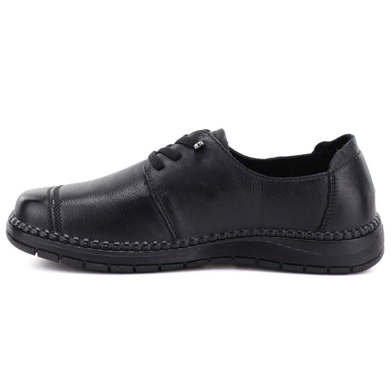 Comfortable black women's leather shoes Vinceza 107240