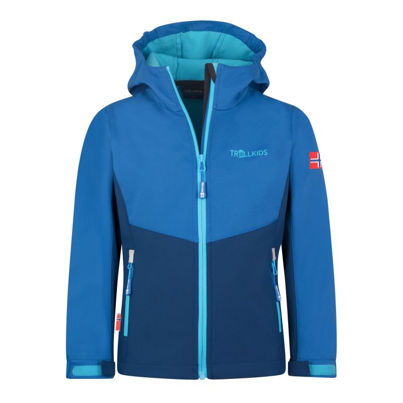 Trollkids Kristiansand Softshell Jacket Alpine Blue/Dark Indigo/Pool Blue (320-144)