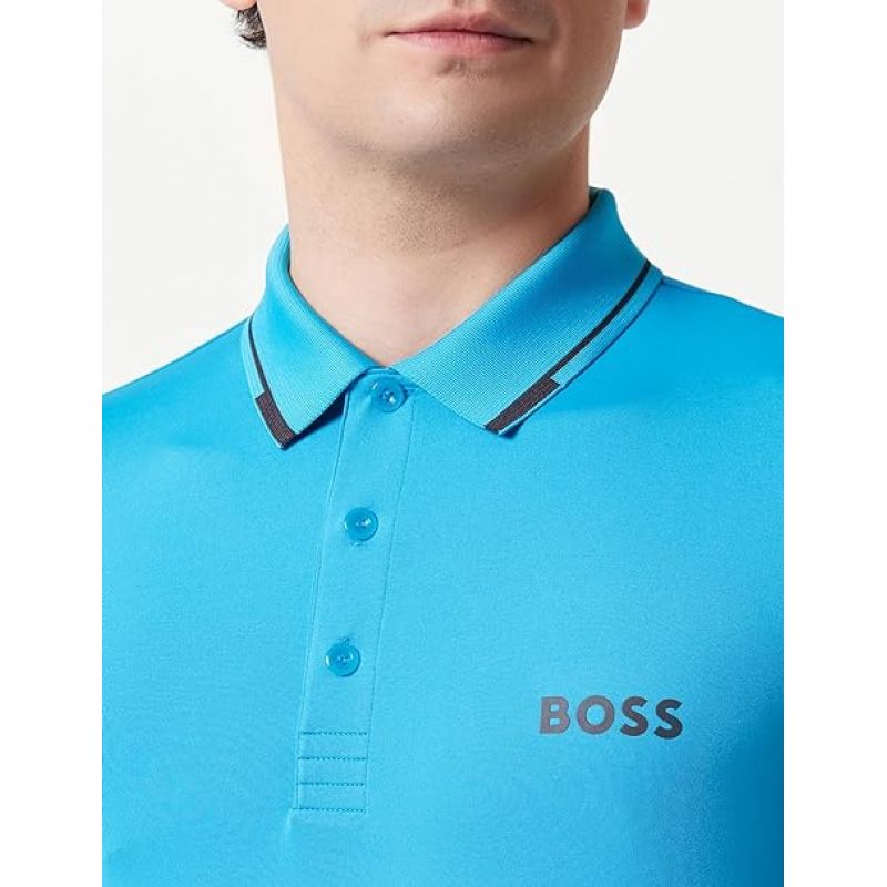 BOSS Paul Pro Men's Turquoise/Aqua Slim Fit Polo Shirt (50506203-442) Boss
