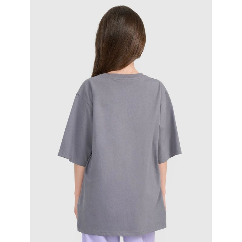 Oversized T-shirt with print for girls 4F 4FJRAW25TTSHF3197-22S *Kategoria tymczasowa Your Sports Performance