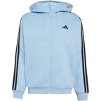 Men's adidas Essentials 3-Stripes Fleece Full-Zip Hoodie, Sky Blue KY4143