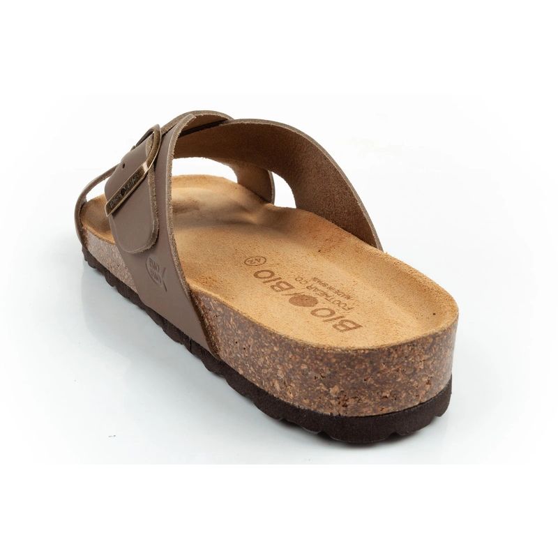 Bio Bio shoes men's slippers, profiled flip-flops, natural leather, brown