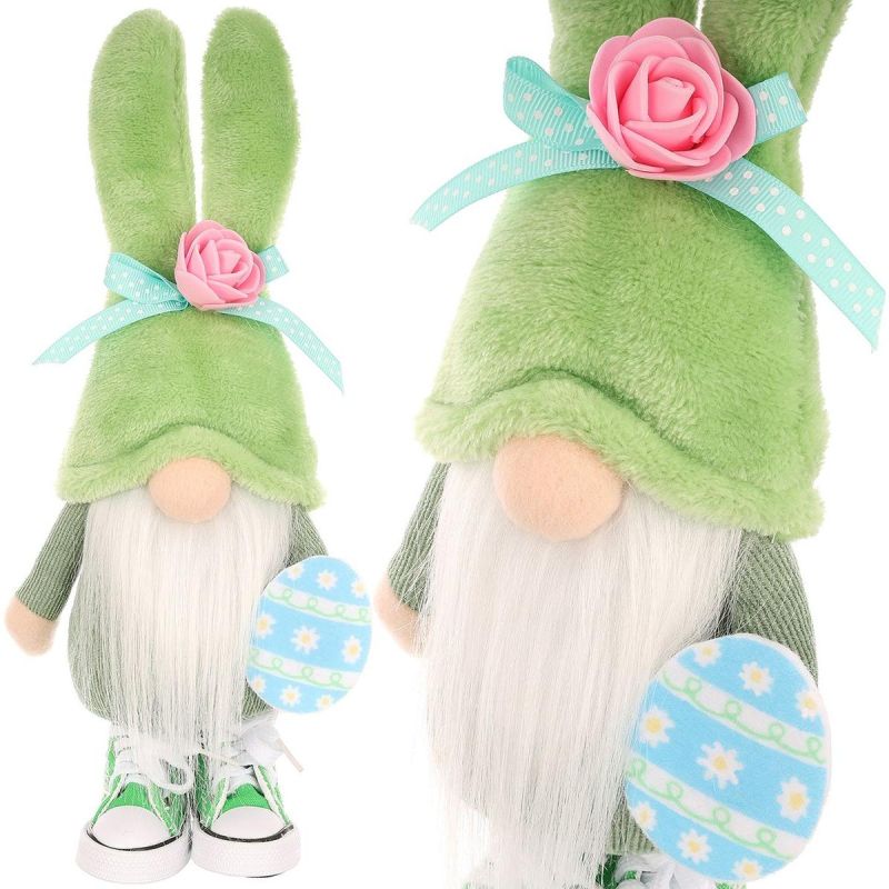 Gnome Bunny 25cm Green in sneakers Spring decoration Home and Garden/Equipment Your Sports Performance