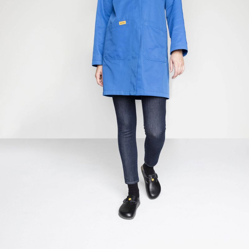 Women's Birkenstock Boston ESD Black clogs natural leather medical narrow slippers (0061368) Footwear/Lifestyle/Brinkenstock/Klapki/chodaki Birkenstock