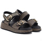 Women's black and gold platform sandals Artiker 58C1741 Artiker
