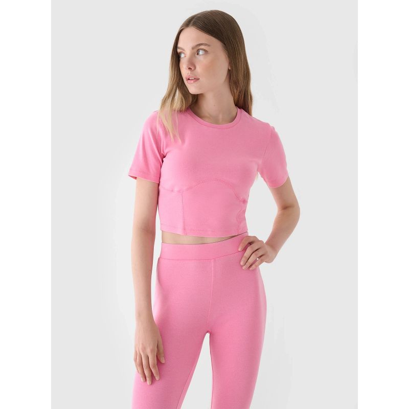 Women's crop top slim plain 4F 4FRAW24TTSHF2581-54S *Kategoria tymczasowa Your Sports Performance
