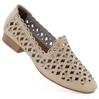 Women's leather openwork shoes, beige, Jezzi OL50-1 To be categorized Your Sports Performance