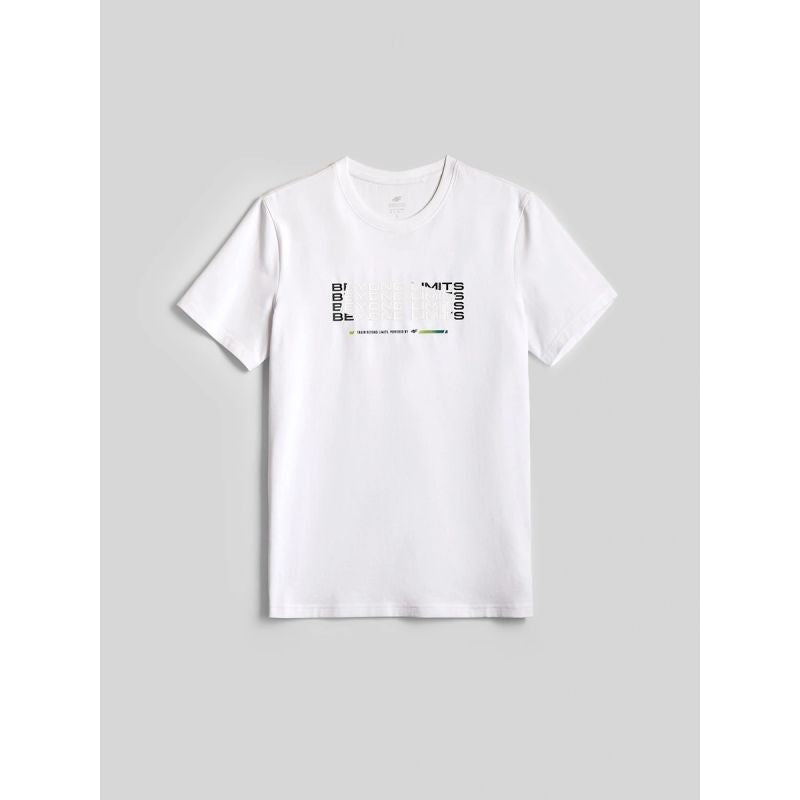Men's slim T-shirt with print 4F 4FRAW26TTSHM4666-10S