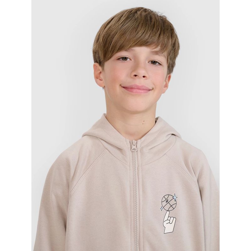 Boys' zip-up sweatshirt with hood 4F 4FJRSS25TSWSM2103-83S *Kategoria tymczasowa Your Sports Performance