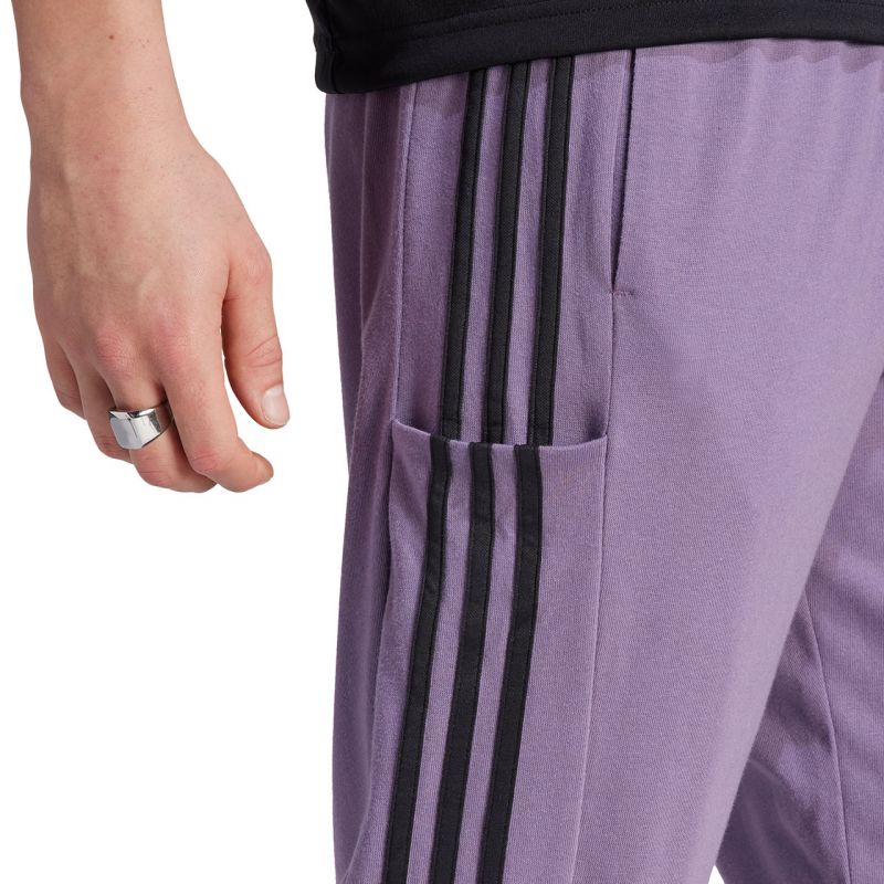 adidas Essentials Single Jersey Tapered Open Hem 3-Stripes M Pants IJ8699 Clothing/Training Adidas