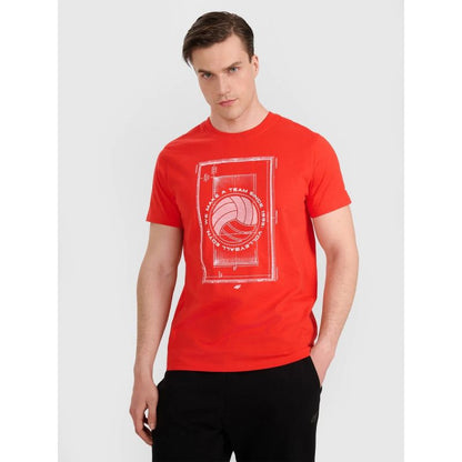 Men's regular t-shirt with volleyball print 4F 4FRAW25TTSHM3236-62S 4f