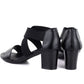Women's black Jezzi RMR1954-27 strappy sandals Jezzi