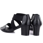 Women's black Jezzi RMR1954-27 strappy sandals Jezzi