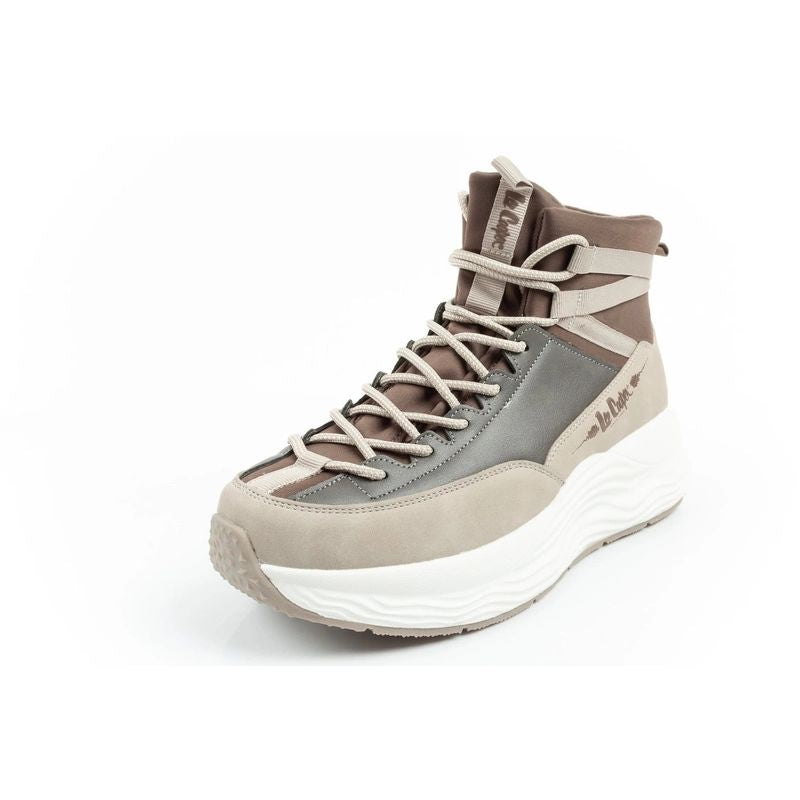 Lee Cooper women's sports sneakers, fashionable, comfortable, over-the-ankle, beige In preparation Your Sports Performance