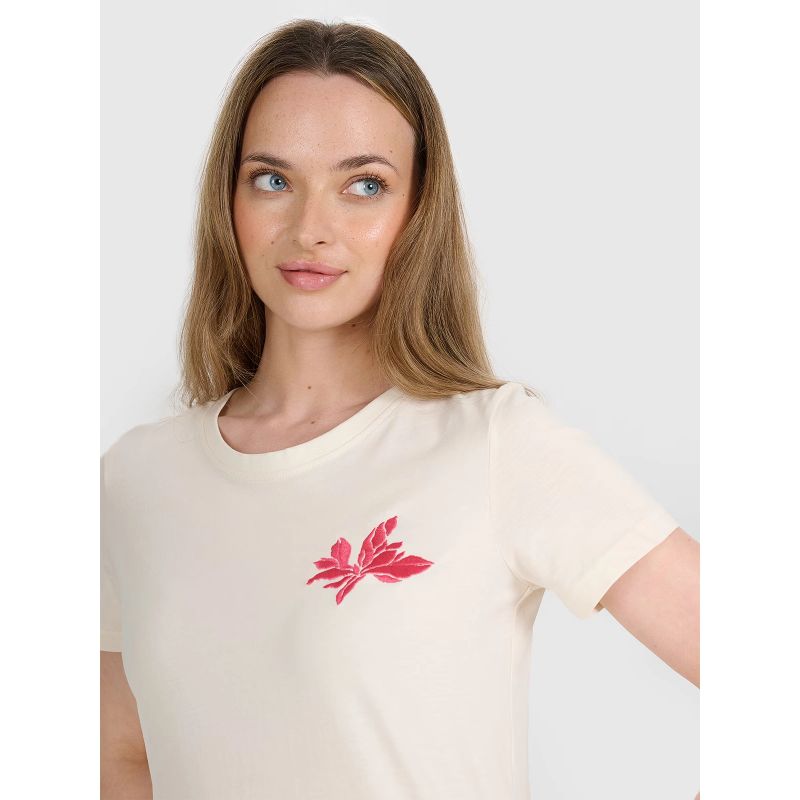 Women's regular printed T-shirt 4F 4FRSS25TTSHF2693-11S *Kategoria tymczasowa Your Sports Performance