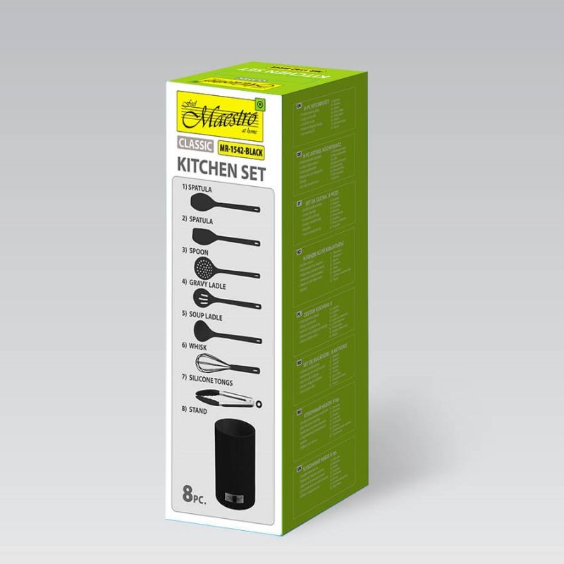 Kitchen utensils 8 pieces MR-1542-BLACK MAESTRO AGD - Produkty/Sztućce i przybory kuchenne Your Sports Performance