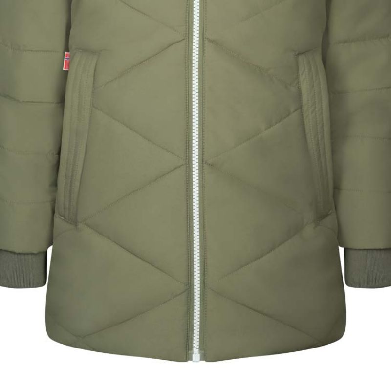 Trollkids Girls Bergen Coat long waterproof green insulated jacket for girls (460-350) In preparation Your Sports Performance
