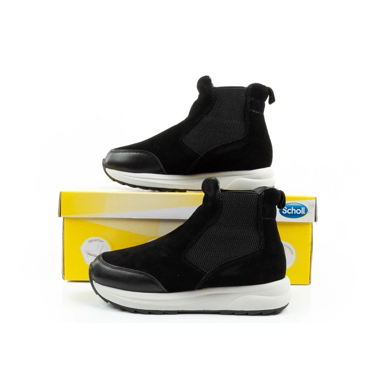 Scholl Beverly Bootie Women's Leather Ankle Boots Black Scholl