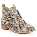 Women's openwork snakeskin ankle boots, beige, Potocki SZ12091 To be categorized Your Sports Performance