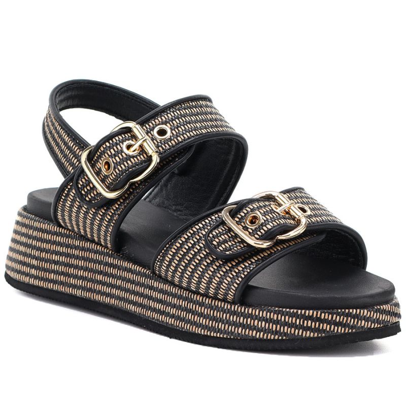 Women's black and gold platform sandals Artiker 58C1741 Artiker