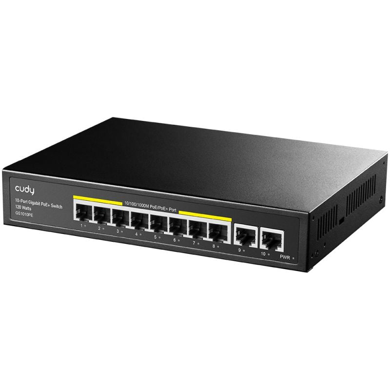 Switch CUDY GS1010PE 8-Port Gigabit PoE+ 120W 2xGbE Uplink Komunikacja i łączność/Switch-e Your Sports Performance