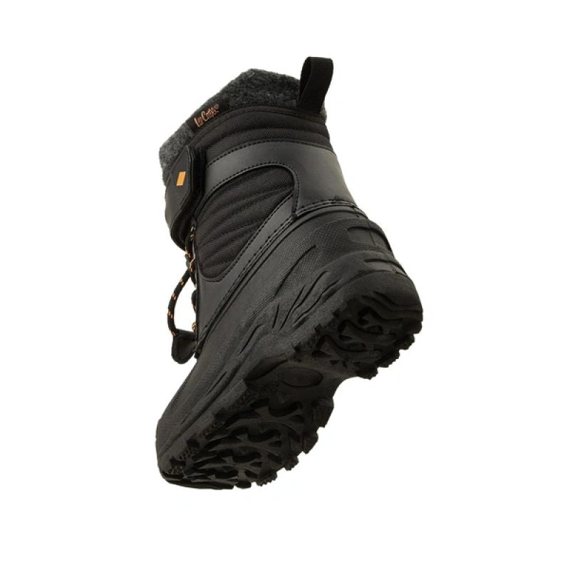 Lee Cooper Kids’ Winter Boots, Black Insulated Snow Boots with Velcro Fastener