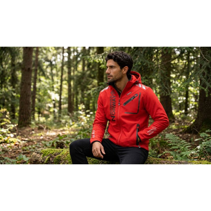 Geographical Norway ROYAUTE MEN ASS A BS2 056 Men’s Softshell Jacket (WT1804H/GN-RED / BLACK)
