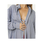 RIP CURL Women's Beach Days Pinstripe Shirt Blue