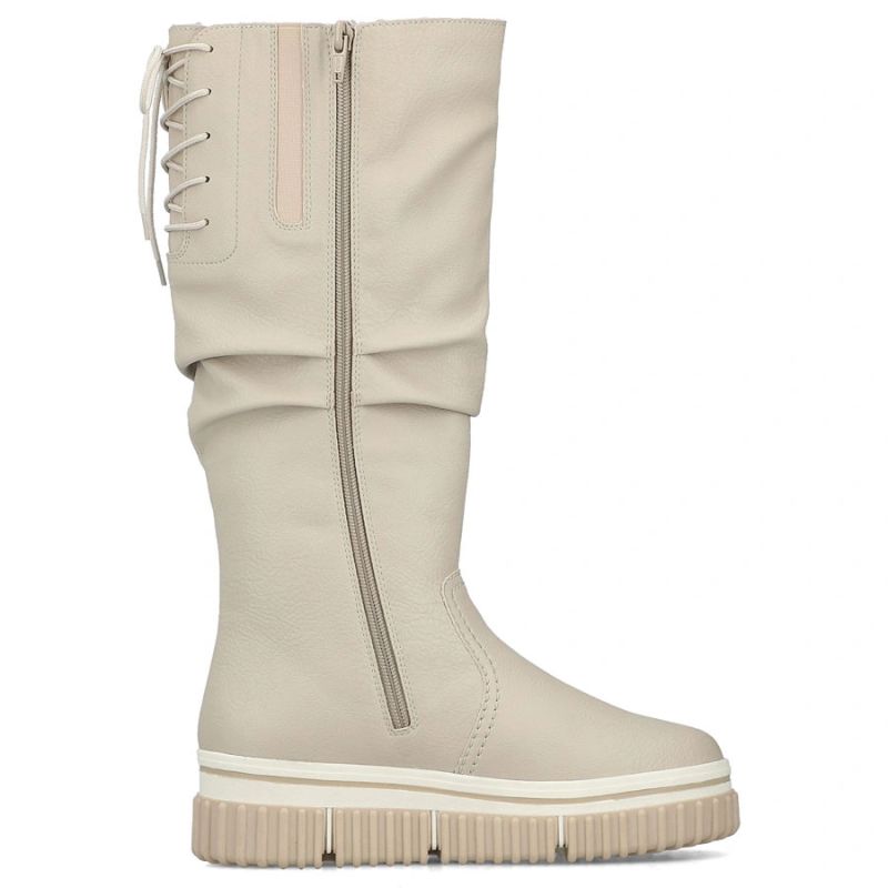 Waterproof women’s platform boots, beige – Rieker Y6370-60