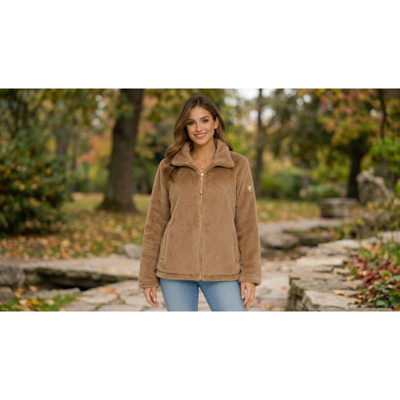 Women’s fleece jacket Geographical Norway TOFURE TAUPE DB LADY 0124 (WZ8151F/GN-TAUPE)