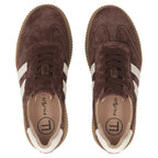 Women's brown leather and suede platform shoes Filippo DP6776