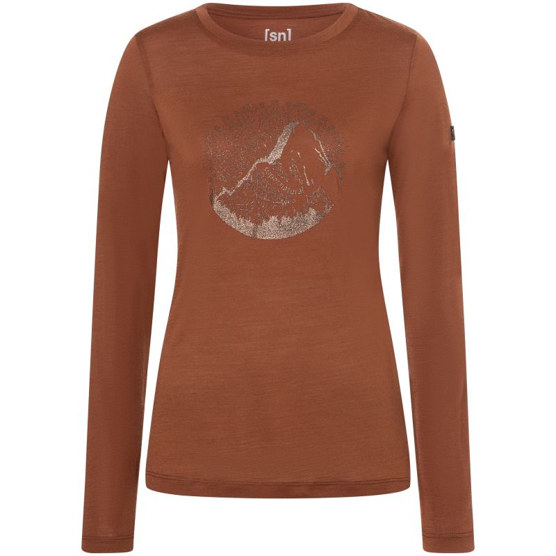 SUPER.NATURAL W Mountain Mandala Tree LS Women's Long-Sleeve Shirt, Brown
