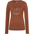 SUPER.NATURAL W Mountain Mandala Tree LS Women's Long-Sleeve Shirt, Brown