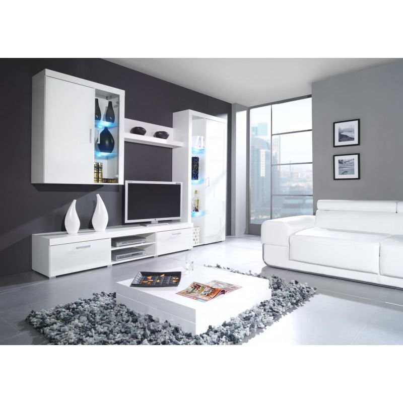 SAMBA hanging display cabinet (Unit 4) white/white gloss Bufety i witryny/Bufety i witryny na drewnianej podstawie Your Sports Performance