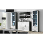 SOHO S1 display cabinet, grey/white gloss Bufety i witryny/Bufety i witryny na drewnianej podstawie Your Sports Performance