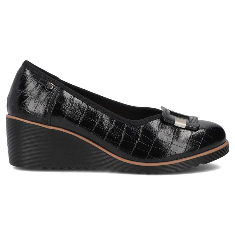 Leather wedge pumps black Filippo DP7661/26 BK Filippo