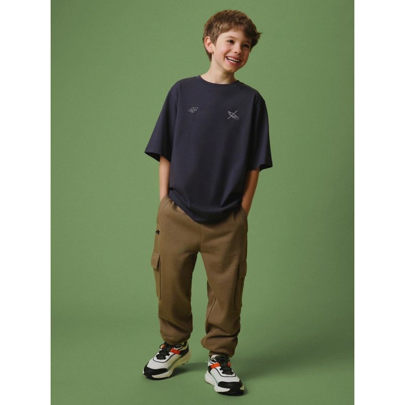 Boys' cargo sweatpants 4F 4FJRSS26TTROM1882-82S