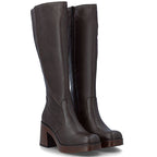 Women's insulated brown ankle boots with a block heel Rieker 58090-25