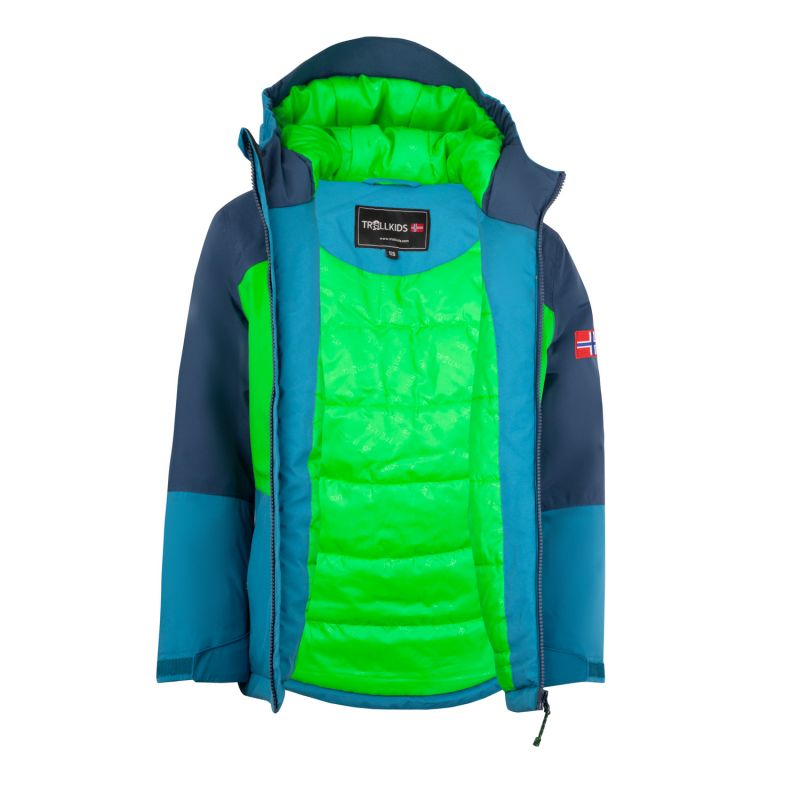 Trollkids Kids Hardanger Jacket waterproof insulated blue/green (675-356) In preparation Your Sports Performance