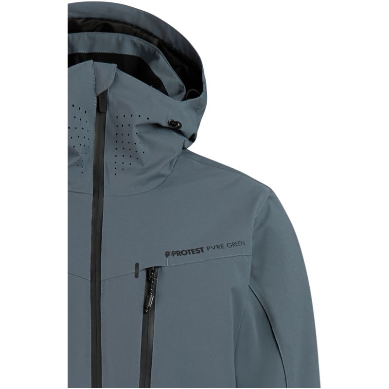Men’s PROTEST PRTTIMOTHY grey hooded zip-up ski/snowboard jacket