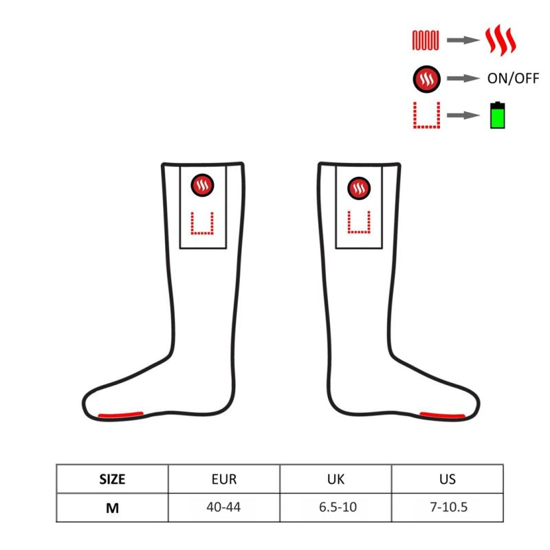 GLOVII HEATED SLIPPERS WITH SOCKS, SIZE 40-44, NORWEGIAN PATTERN, BATTERIES AND CHARGING CABLE INCLUDED, GQ5L Footwear Your Sports Performance