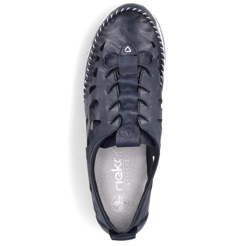 Leather openwork shoes Rieker W RKR652, navy blue Footwear/Lifestyle/Rieker Your Sports Performance