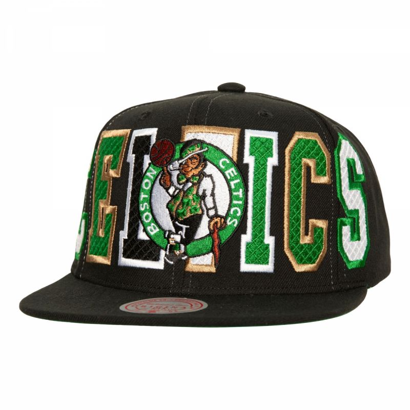 Mitchell &amp; Ness Varsity Bust Snapback Boston Celtics Cap HHSS6461-BCEYYPPPBLCK Clothing/Basketball/Mitchell & Ness Your Sports Performance