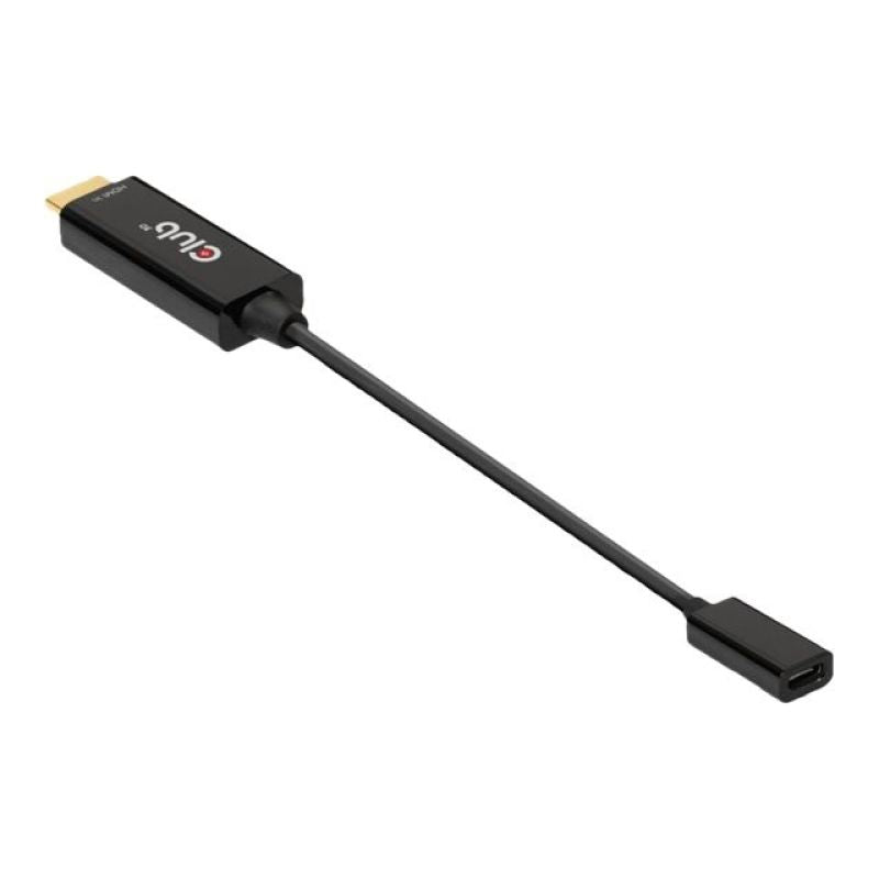 CLUB 3D CAC-1333 Cable Adapter 0.22m HDMI Type-A (Standard) USB Type-C Black Kable i adaptery/Adaptery, przejściówki Your Sports Performance